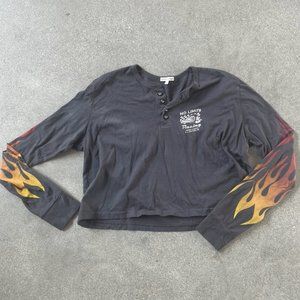 Urban Outfitters No Limit Racing Cropped Long Sleeve Tee